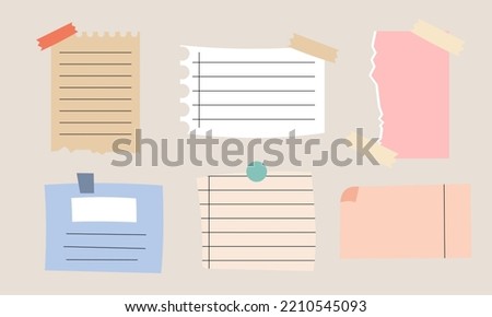 Collection of sticky note illustrations vector