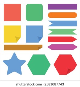 a collection of sticky notes in various colors and shapes. Suitable for students, making to do lists, business people, notes, employees, graphic designers and others