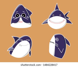 collection stikers  emotion animals, character