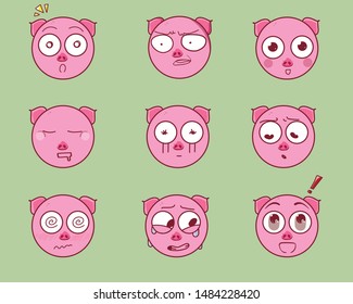 collection stikers  emotion animals, character
