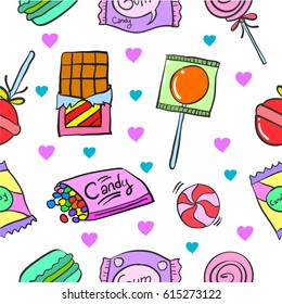 Collection stock of candy cute design doodles