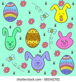 Collection stock easter egg of doodles