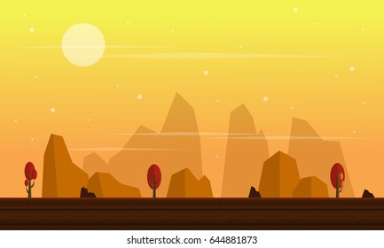 Collection stock game background with cliff scenery