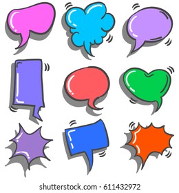 Collection stock of speech bubble doodles