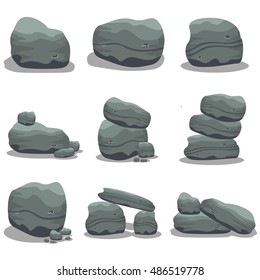 Collection stock stoone set vector art illustration