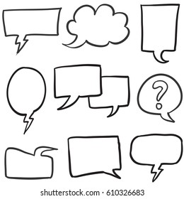 Collection stock of text balloon hand draw