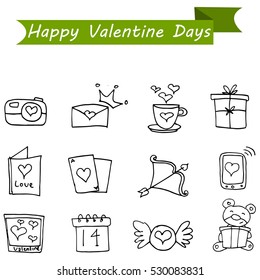 Collection stock of valentine icons