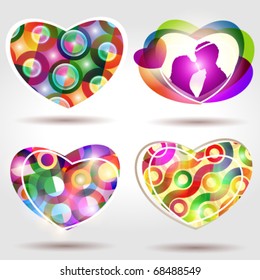 Collection of stock vector hearts