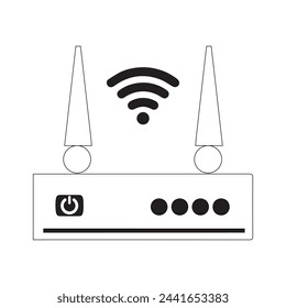 Collection of stock vector images depicting symbols and icons related to wireless Wi-Fi connectivity, including Wifi signal symbols and an internet connection, that enable remote internet access.