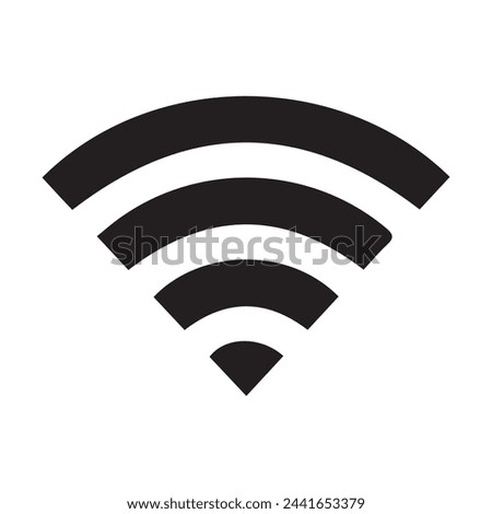 Collection of stock vector images depicting symbols and icons related to wireless Wi-Fi connectivity, including Wifi signal symbols and an internet connection, that enable remote internet access.