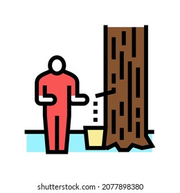 collection and storage maple syrup color icon vector. collection and storage maple syrup sign. isolated symbol illustration
