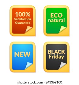 Collection store's emblems, label, stickers 3d vector illustration