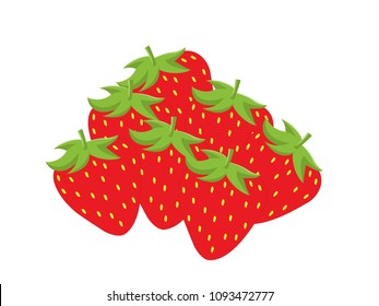 Collection of Strawberries - Cartoon Vector Image