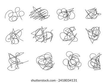 collection of street graffiti abstract thin line shapes	
