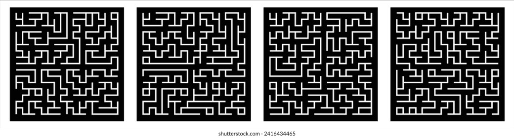 Collection of striped seamless geometric patterns. Digital design.
