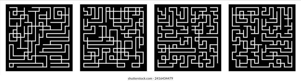 Collection of striped seamless geometric patterns. Digital design.