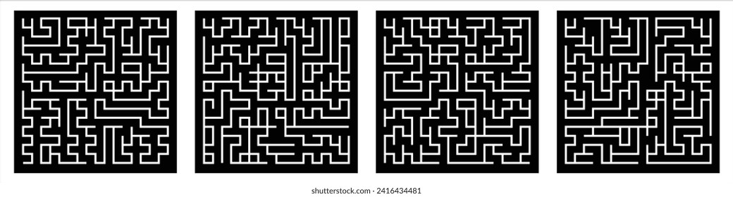 Collection of striped seamless geometric patterns. Digital design.