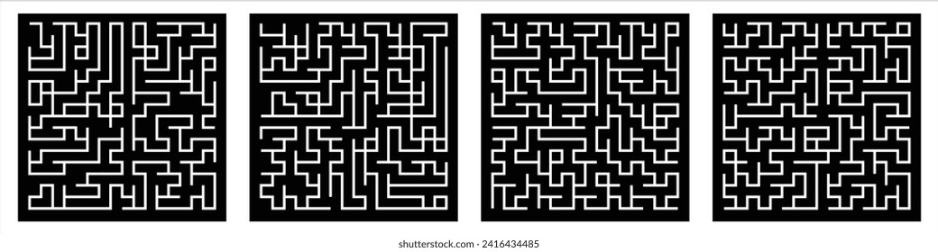 Collection of striped seamless geometric patterns. Digital design.