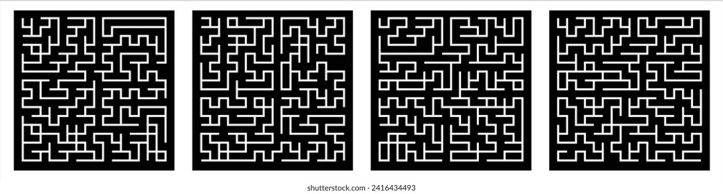 Collection of striped seamless geometric patterns. Digital design.