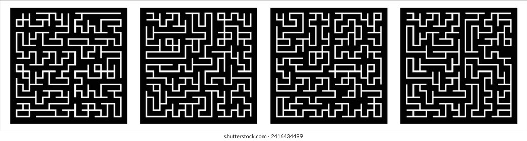 Collection of striped seamless geometric patterns. Digital design.