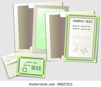 Collection of the structures issued in decorative frameworks, with post envelopes