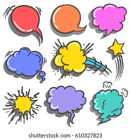Collection style text balloon set