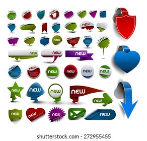 Collection of Styled Web Stickers, Tags, Banners, Label.