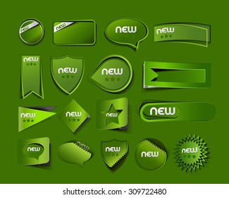 Collection of Styled Web Stickers, Tags, Banners, Label.