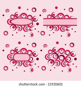 Collection of stylish banners with circles. Vector illustration