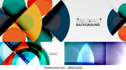 Collection of stylish geometric abstract backgrounds for covers, banners, flyers and posters and other templates