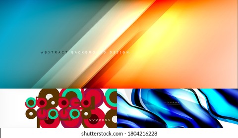Collection of stylish geometric abstract backgrounds for covers, banners, flyers and posters and other templates