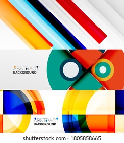 Collection of stylish geometric abstract backgrounds for covers, banners, flyers and posters and other templates