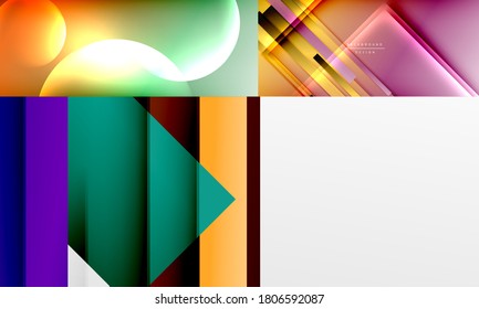 Collection of stylish geometric abstract backgrounds for covers, banners, flyers and posters and other templates