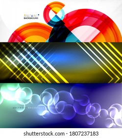 Collection of stylish geometric abstract backgrounds for covers, banners, flyers and posters and other templates