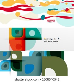 Colección de fondos abstractos geométricos elegantes para cubiertas, pancartas, volantes y carteles y otras plantillas