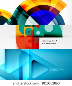 Colección de fondos abstractos geométricos elegantes para cubiertas, pancartas, volantes y carteles y otras plantillas