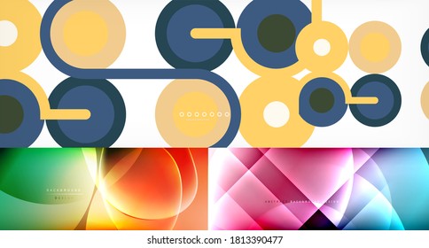 Collection of stylish geometric abstract backgrounds for covers, banners, flyers and posters and other templates