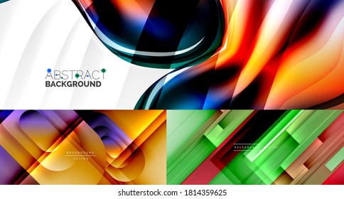 Colección de fondos abstractos geométricos elegantes para cubiertas, pancartas, volantes y carteles y otras plantillas
