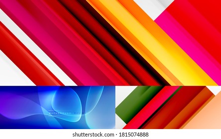 Colección de fondos abstractos geométricos elegantes para cubiertas, pancartas, volantes y carteles y otras plantillas