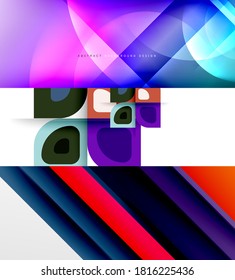Collection of stylish geometric abstract backgrounds for covers, banners, flyers and posters and other templates