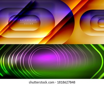 Colección de fondos abstractos geométricos elegantes para cubiertas, pancartas, volantes y carteles y otras plantillas