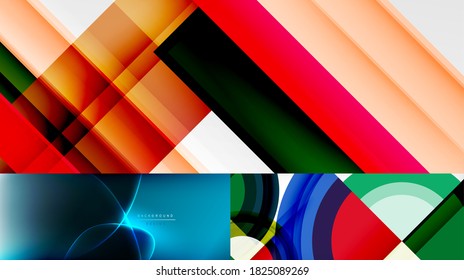 Colección de fondos abstractos geométricos elegantes para cubiertas, pancartas, volantes y carteles y otras plantillas