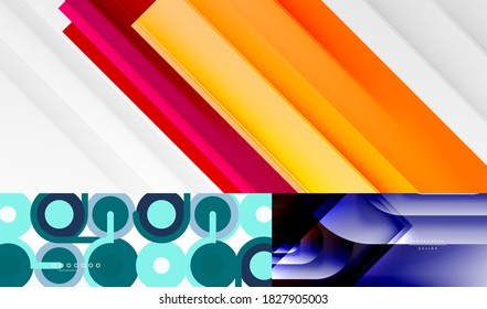 Collection of stylish geometric abstract backgrounds for covers, banners, flyers and posters and other templates