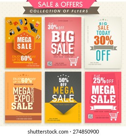 Collection of stylish Mega Sale Flyers with attractive discount offers. 