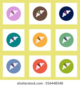 Collection of stylish vector icons in colorful circles bone fracture