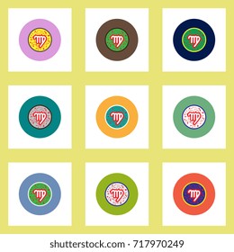 Collection of stylish vector icons in colorful circles Zodiac signs Virgo