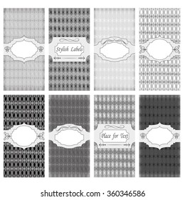 Collection of stylish vintage labels, frames 

