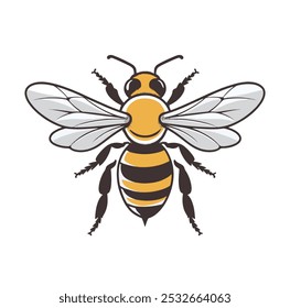 A collection of stylized bee illustrations in a modern flat design, perfect for educational and decorative use