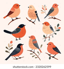 A collection of stylized bird designs