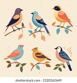 A collection of stylized bird designs